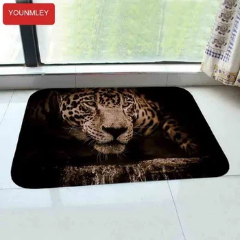 HD leopard art foto tiskanje 40x60cm Vhod Preproga preproga Talna Obloga kuhinja Preprogo Indoor/Kopalnica anti-slip preproge vrata preproge A2
