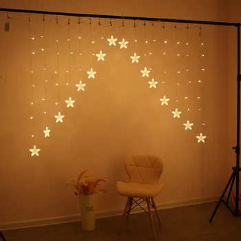 2,5 M AC220V Božični Luči Romantične Pravljice Star LED Zavese Niz svetila za Dom Spalnica svate, Dekoracijo Garland