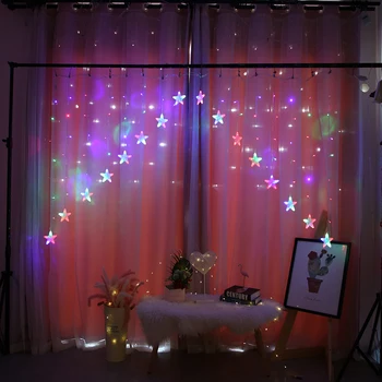 2,5 M AC220V Božični Luči Romantične Pravljice Star LED Zavese Niz svetila za Dom Spalnica svate, Dekoracijo Garland
