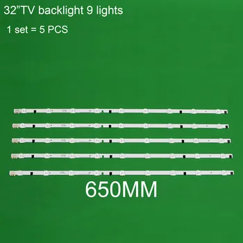 5pcs/set 9LEDS 650MM Novo Led Osvetlitvijo Trakovi Za Samsung 32