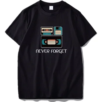 Nikoli ne Pozabite, Majica Retro Radia Gibki Disk VHS Tees Moških Nostalgično Design Camiseta Bombaž Udobno T-shirt
