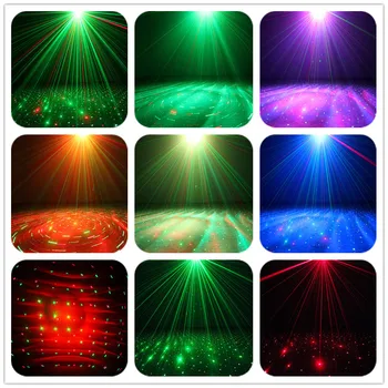 Oddaljeno Glasbo Aurora Meteor Zvezda Rdeče Zeleni Laser Projektor Luči RGB LED Disco DJ Party Doma Učinek Kažejo, KTV Razsvetljavo Svetilka