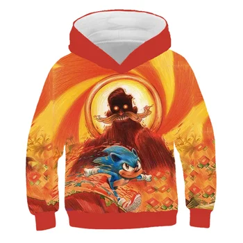 Jeseni leta 2020 Lepa super kul 3D Sonic Hoodie za dekleta, obleko Sonick Jež Fantje Sodijo Otroci Majica za dekleta vrh