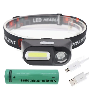 Prenosni mini XPE+COB LED Žaromet USB Polnilne Kampiranje Glavo svetilka Ribolov žarometa svetilko, baklo