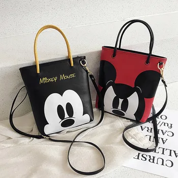 Disney Mickey Mouse tote vrečko risanka pu messenger torba ženske torbici nakupovalna torba