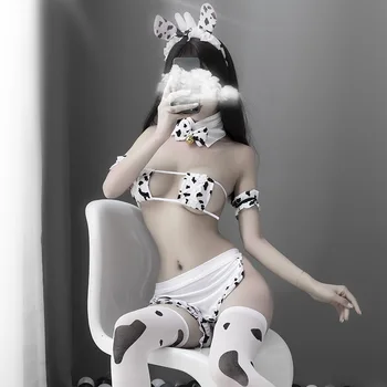 Erotično Japonski Seksi Perilo Nastavite Mleko Krave, Cosplay Mini Bikini Seksi Kostumi Za Ženske Devica Kostum Anime Spodnje Perilo, Spodnje Perilo