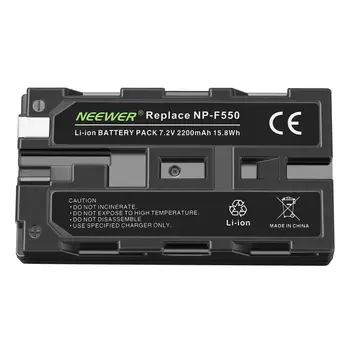 Neewer Polnilna Li-ion Baterija, Zamenjava za Sony NP-F550/570 Združljiv s Področja Monitor, Neewer CN-160 KN-126 CN-216