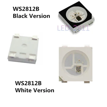 20~1000pcs WS2812B LED Čip 5050 RGB SMD Črna/Bela različica WS2812 Posamično Uporabljen Digitalni 5
