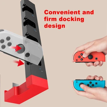 4-Reža za Krmilnik Polnilnik za Polnjenje Dock Stojalo Postaja Nosilec za Nintendo Stikalo Veselje-Con igralne Konzole