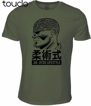 Novo Modno blagovno Znamko Oblačil Kratkimi Rokavi Bombaž T-Shirt Brazilski Jiu Jitsu green Tee Shirt Majica