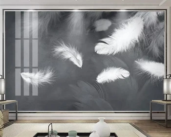 Beibehang Črno in belo zidana 3d ozadje sodobno minimalistično belo pero TV, kavč ozadju, dnevna soba, spalnica ozadje