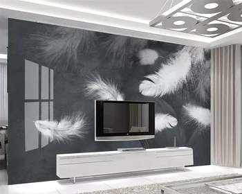 Beibehang Črno in belo zidana 3d ozadje sodobno minimalistično belo pero TV, kavč ozadju, dnevna soba, spalnica ozadje