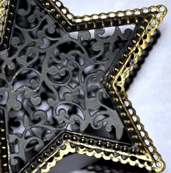 Železo vklesan Zvezda oblike Božični okraski svečniki za dom Romantično Tabela Centerpiece Dogodek Dekoracijo svečnik