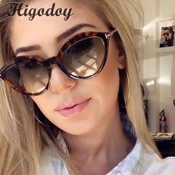 Higodoy Klasične Ženske Mačka Oči, sončna Očala Plastičnih Retro Za Dame Moda Gradient Luksuzne blagovne Znamke sončna Očala UV400