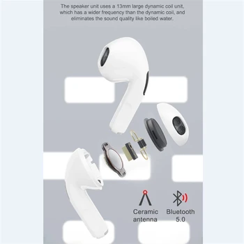 P63 TWS Brezžična tehnologija Bluetooth 5.0 Slušalke V Uho Športne Slušalke Z Mikrofon Stereo Slušalke Za Telefone Android, iOS