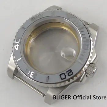 40 mm Safirno steklo keramično rezilo iz nerjavečega jekla 316L Watch Primeru, fit Miyota 8215 ETA 2836 gibanja
