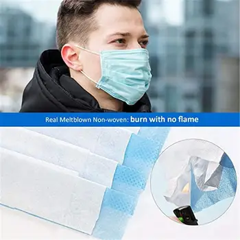 100PC Razpoložljivi Obraz Masker Zaščite 3 Plast Usta filtrirna Zunanji Zaščitni respirator Pokrivajo Usta maske Za Moški Ženske