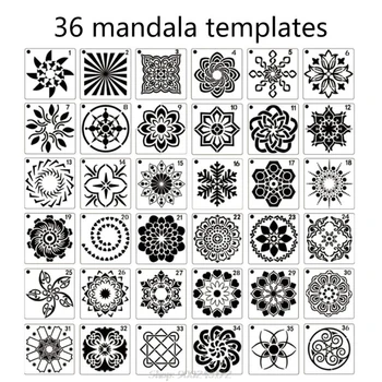 56 Pack Mandala Pika Slikarstvo Predloge Matrice, Mala Mandala Predlogo Matrice za DIY Art Projekta Rock S04 20 Dropship