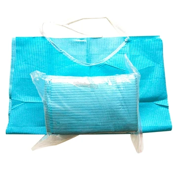 30pcs / vrečko za enkratno uporabo zobne modra turban medicinski papir šal brisačo čipke hlače z oprsnikom