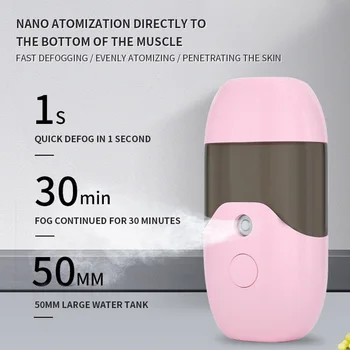 Mini Megle Škropilnica 50 ml Nano Prenosni Obraza Spray za Telo Vaporizer Vlažilno Nego Kože Vlažilnik Spa Instrumenti