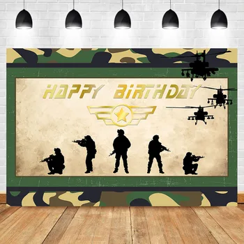NeoBack Vojske Prijavite Happy Birthday Fotografija Kulise Fant Rojstni dan Banner Okrasite Foto Ozadje