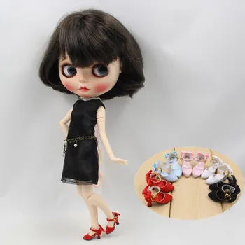 Čevlji za 1/6 Blyth lutka 2,5 cm visok hrib s Svilo in bowknot lady elega pet različnih barv Neo brezplačna dostava