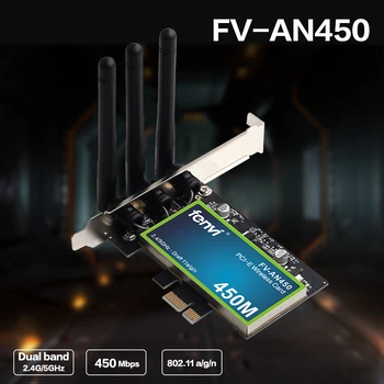 450Mbps Dual Band Desktop PCI Wifi Adapter Brezžična Omrežna Kartica 802.11 a/g/n 2,4/5GHz Za PC Računalnik