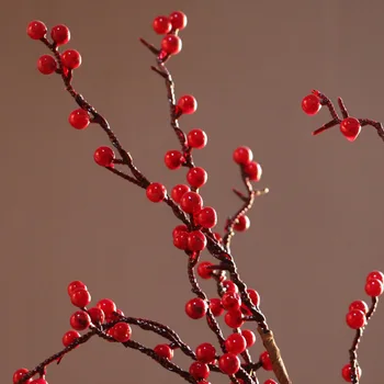 Enotni Pene Red Berry Umetne Rože Božično Dekoracijo Doma Poroko Cvet Ponaredek Cvet Novo Leto je dekor za dom