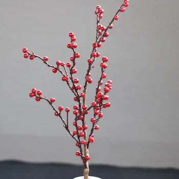 Enotni Pene Red Berry Umetne Rože Božično Dekoracijo Doma Poroko Cvet Ponaredek Cvet Novo Leto je dekor za dom
