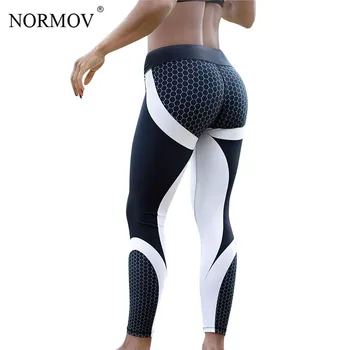 NORMOV Ženske Dokolenke Natisnjeni Fitnes Športne Vadbe Legging Satja Digitalni Activewear Poliester Dokolenice Leggins S-XL