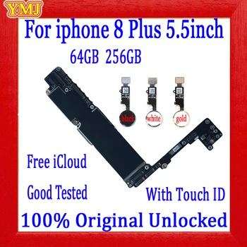 64GB 256G Brezplačno iCloud Za iphone 8/8 Plus Matično ploščo Z/Brez Dotik ID, Original Odklenjena za iphone 8Plus 5.5 palčni Mainboard