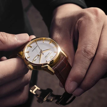 ROCOS Moške Avtomatsko Mehansko uro Luxury Gold Zapestne Ure za Moške Klasično Elegantno Analogno Priložnostne Podjetje Ure -R0101