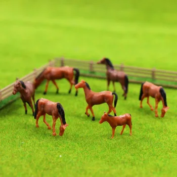 30pcs HO Merilu Model Naslikane Živali na Kmetiji Konj Pašniki, Travniki in pašniki Krajine Vrt Pesek Tabela Postavitev Igrače Diorama Plastike