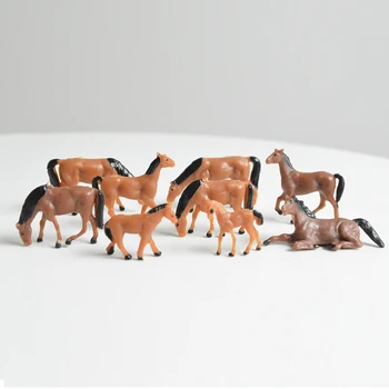30pcs HO Merilu Model Naslikane Živali na Kmetiji Konj Pašniki, Travniki in pašniki Krajine Vrt Pesek Tabela Postavitev Igrače Diorama Plastike