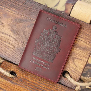 Retro Pravega Usnja, Kanada Potni list Kritje za Kanadčani Moških Potni list Primeru Potovanja Denarnice