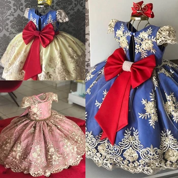 Fancy Cvetlični Beading Samorog Obleko Princese Halloween Carnival Žogo Obleke Otrok Božično zabavo, Oblačila za Otroke, Obleke za Dekle