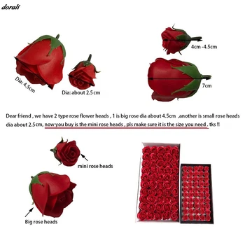 50pcs/box 2,5 cm Poceni Milo Rose Glave Romantično Poroko Valentinovo Darilo Poroka Banket Doma Dekoracijo Roko Cvet Art