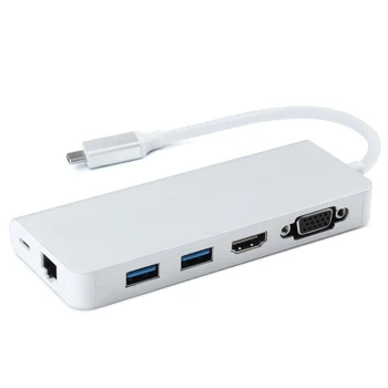 USB C Dvojni 3.0 HDMI je združljiv VGA priključek RJ45 Tip C PD TF Pretvornik za Novi MacBook air Pro 13 2020 A2289 A2179 USB-C Adapter