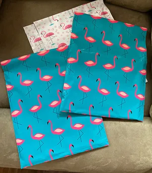 25x35cm (10*13.5 palčni) Modra Flamingo Poli Mailer Lepilo Ovojnice Vrečko Kurirja Čevlji Šal, Rokavice Plastične Darilo Poštni Mošnje