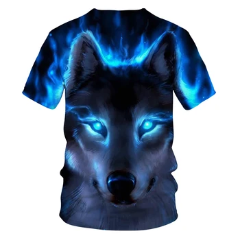 2020 Najnovejši Wolf 3D Tiskanja Živali Kul Smešno T-Shirt Moški Kratek Rokav Poletje Vrhovi Tee Shirt Majica s kratkimi rokavi Moški Modni tshirt