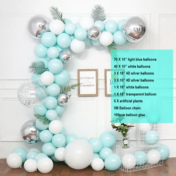 126Pcs Balon Garland Arch Komplet Roza Modra Bela Macarons Latex Baloni DIY Poroko, Rojstni dan, Otroci Baby Tuš Stranka Dekoracijo