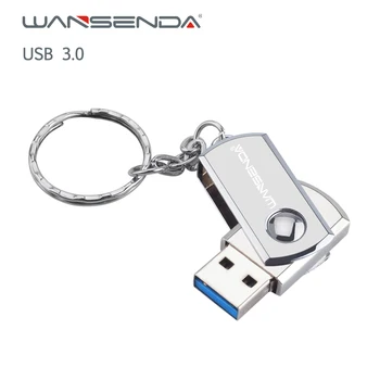 Vroče Prodati Wansenda Kovinski USB ključek USB 3.0 Ključnih Verige Pero Disk 128GB 256GB 64GB 32GB 8GB 16GB 4GB USB Ključek Pendrives