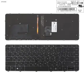 RU ruska Nova Tipkovnica Za HP EliteBook 745 G3 840 G3 848 G3 Laptop Sivi Okvir Črne Tipke, Osvetljene & Kazalec