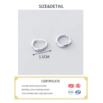 INZATT Pravi 925 Sterling Srebro Minimalističen Krog Hoop Modni Uhani Za Ženske Stranka Geometrijske Fine Nakit 2019 Dodatki