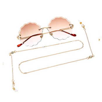 Zlato Kovinsko Očala Verige Ženske Modni Visi Vratu Elegantna Sončna Očala Za Branje Očala Vrvice Imetnik Zanke Trak Očal