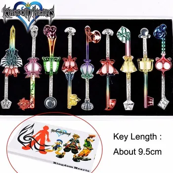 Kraljestvo Srca Tipko, Ogrlico, Obesek Keychain Set Pribor Sora Riku Kairi Ventus Vanitas Aqua Številke Orožja Keyblade Darilo