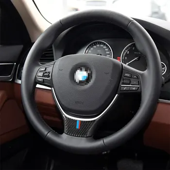 Accesorios par coche de fibra de carbono, pegatinas decorativas par cubierta de volante Notranje zadeve par BMW Serije 5 F10 F18 528