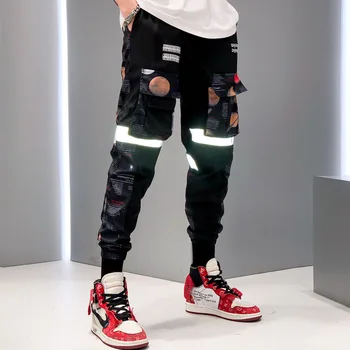 Multi Žepi Tovora Harem Jogger Hlače Moški Hip Hop Modo Priložnostne Track Hlače Ulične Harajuku 2020 Novih Moških Sweatpants