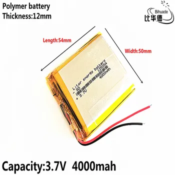 3,7 V: 4000 mah 125054 litij-polimer baterija MP3, MP4 navigacijske instrumente majhne igrače in druge izdelke, Baterije Univerzalni