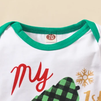 Božič Novorojenega Dojenčka Baby Boy Oblačila Sklop Risanka Avto Dolg Rokav Romper Zelene Hlače Malčka FANT Božič Obleke 0-24M